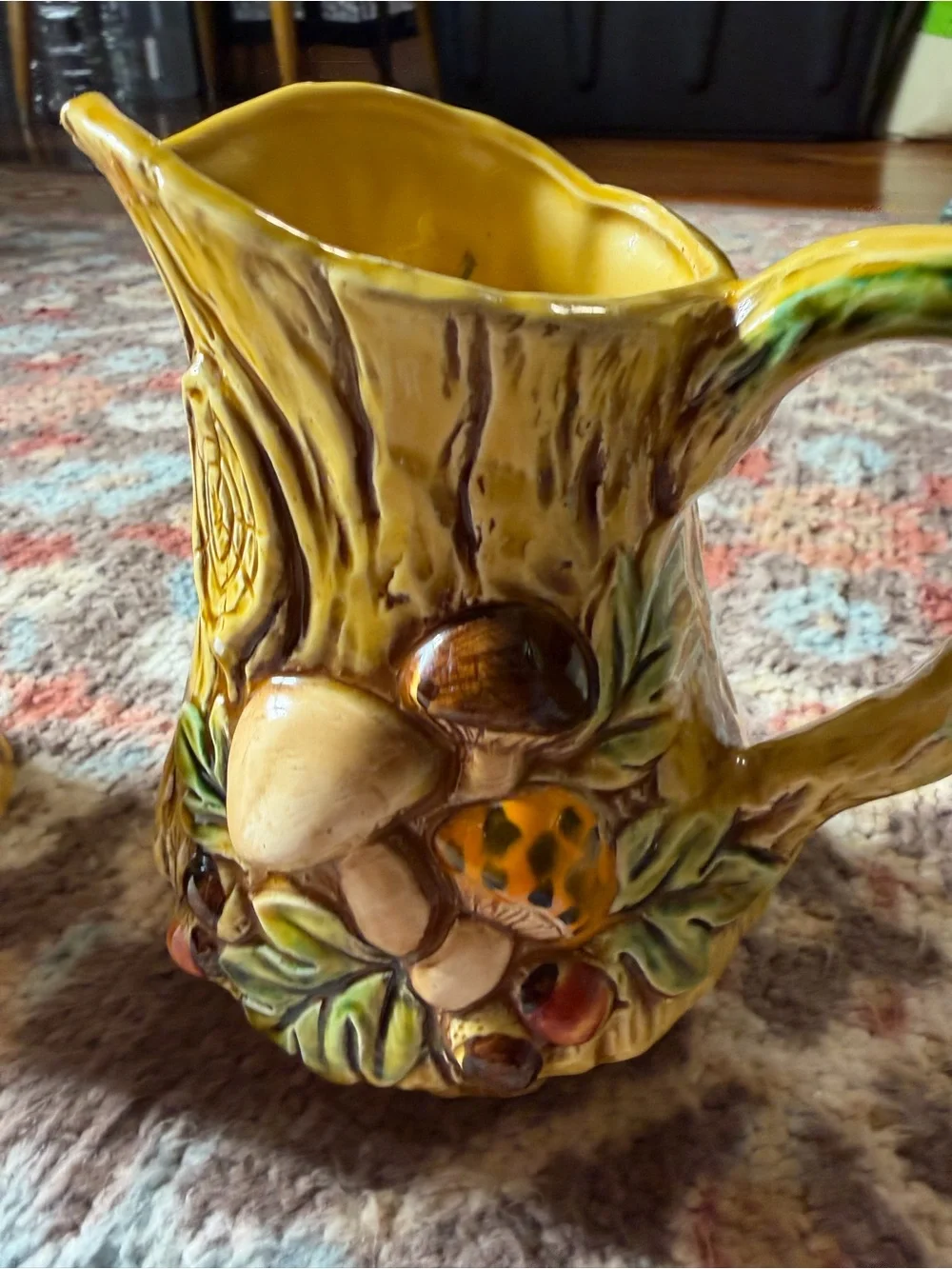 Vintage Sexton 1970 Woodland Tree Stump Creamer 🍄 Mug Set Mushroom Acorn Ceramic